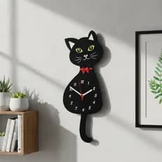 Relógio De Parede Criativo Gato Com Movimento Na Cauda