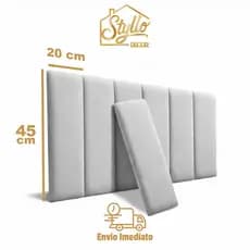 CABECEIRA CAMA BOX CASAL- ADESIVA -FACÍL INSTALAÇÃO -ÓTIMA FIXAÇÃO- DESIGN PREMIUM - 45x20cm