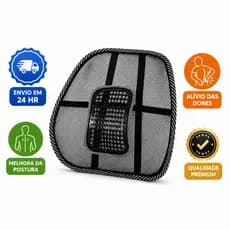 Suporte Ergonômico Para Lombar Alinha Postura Conforto com Massagem Util em Carro e Cadeiras