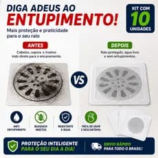 Protetor de Ralo Adesivo Descartável Kit 10 Telas Anti Cabelo Insetos Banheiro Cozinha Universal