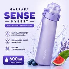 Garrafa sensorial 600ml MyBest para Agua Saborizada Capsula Aroma Lilás