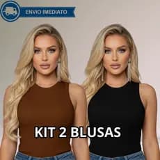 KIT 2 Regata Feminina Canelado Premium Basica Verao Casual