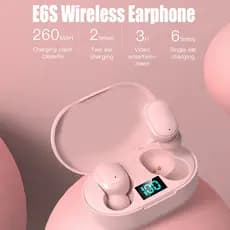 E6S TWS 5.0 Bluetooth Fone de Ouvido LED Display 9D Stero Fone de Ouvido Sem Fio Fone de Ouvido À Prova D' Água com Caixa de Carregamento Portátil