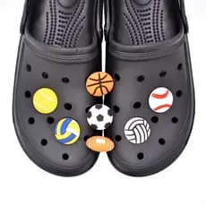 Encantos De Sapato Para Tamanco Decoração Decorações Pinos Novo Colorido Jogos De Bola Basquete Futebol Botão