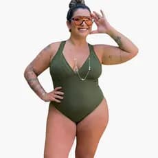 Maiô Canelado Modelador Cruzado nas Costas Bojo Removível com Alta Sustentação Verão 2026