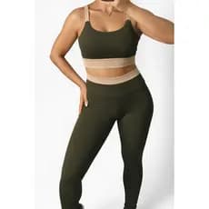 Conjunto Fitness Feminino Anarruga Top Alça + Legging Cintura Alta Academia Treino Corrida