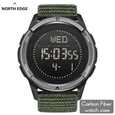 Relógio De Pulso NORTH EDGE ALPS De Fibra De Carbono Digital Masculino Shock Militray Sports Super Light Outdoor Compass À Prova D'água 50M