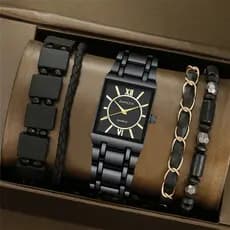 Novo Relógio De Pulso Quadrado Masculino De Quartzo Casual Student Fashion Wristwatch
