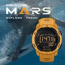 NORTH EDGE Homens Relógio Digital Relógios Esportivos Masculinos Dual Time Pedômetro Despertador À Prova D'água 50M Mili