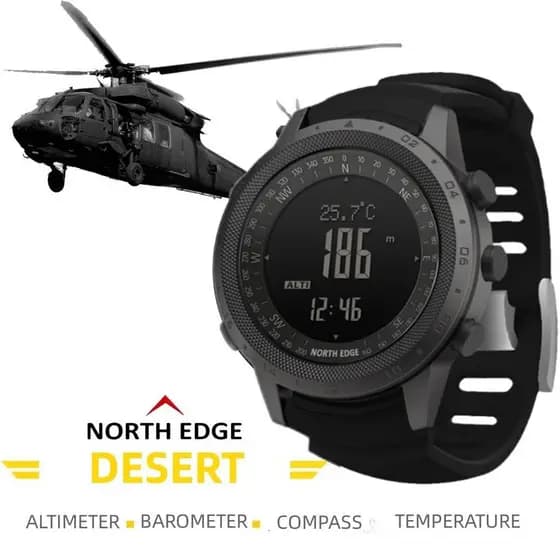 NORTH EDGE Relógio Multifuncional Masculino Digital Militar Do Exército Relógios Esportivos À Prova D'água 50M Altímetro