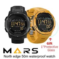 [Estoque Pronto] NORTH EDGE MARS Relógio Masculino Original À Prova D'água 50M Ao Ar Livre Relógios Esportivos Digitais