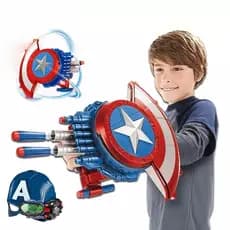 Capitão América Escudo lançador de meninos Brinquedos infantis Escudo Máscara luminosa Capa Escudo Transformers Máscara