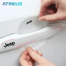 8Pcs Para Jeep Do Carro Película De Proteção Maçaneta Da Porta Decalque Etiqueta Transparente Renegade Compass Willys
