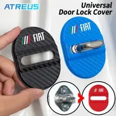 1/4 Pçs Para Fiat Fibra De Carbono Tampa De Proteção Da Fechadura Da Porta Do Carro Auto Porta Fechadura Capa