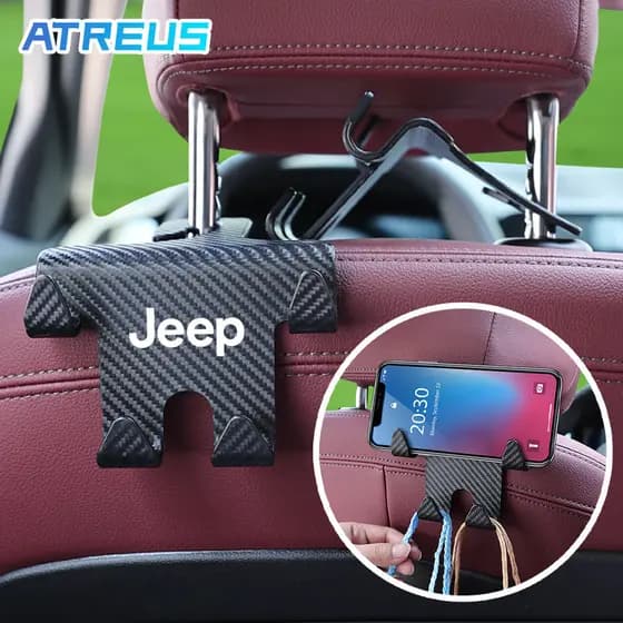 1 Peça Jeep Ganchos Para Atrás Do Banco Carro Porta Telefone Ganchos De Cabide Do Banco Traseiro Carro Para Jeep Renegade Compass Willys Wrangler jk Grand Cherokee Commander