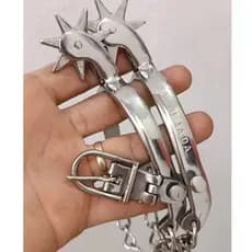 Esporas inox vaquejada roseta 7 dnts + correias