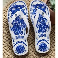 Chinelo Feminino Floral Macio Antiderrapante Conforto Leve Dia Todo