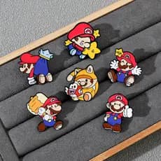 6 Pçs/Set Super Mario Esmalte Pin Clássico Jogo Personagem Broche De Metal Distintivo De Lapela