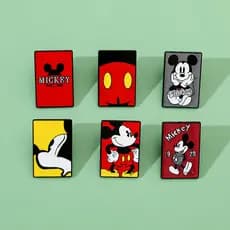 6 Pçs/Set Bonito Mickey Mouse Liga Broche Dos Desenhos Animados Mickey's Clubhouse Personagem Esmalte Pin Distintivo