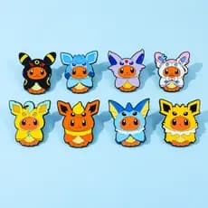 8 Pçs/Set Pokémon Metal Esmalte Pin Bolso Monstro Liga Broche Crachá Anime Merch Presente Para Fãs