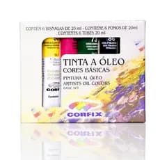 Estojo de Tinta Óleo Corfix C/ 6 Cores - Bisnagas 20ml