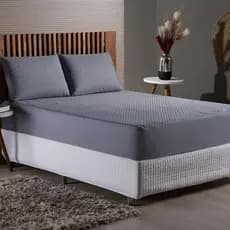 Protetor Impermeável de Colchão Cinza para Box Solteiro Casal Queen King Matelado