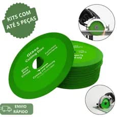 Kit 2/3/4/5 Discos Diamantados 100mm x 20mm p/ Cortar Vidro Espelho Cerâmica Porcelanato