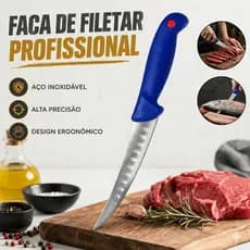 Faca Profissional de Churrasco 30cm – Chef Style Salt Bae Artesanal Inox Premium