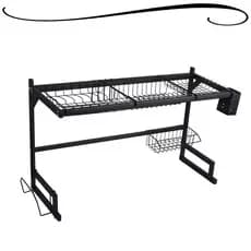 Escorredor Rack Organizador de Pratos Louça Copos Talheres em Aço Inoxidável Cozinha Pia