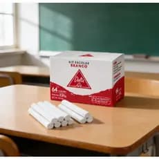 Giz Escolar Branco Com 64 Palitos - Delta