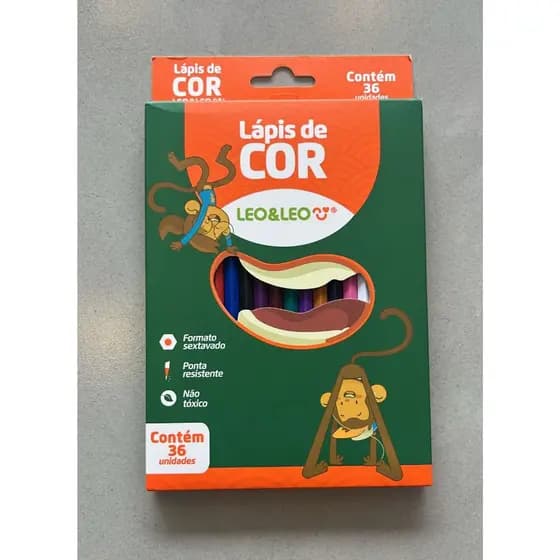 Lapis de colorir sextavado com 36 cores