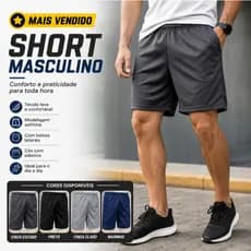 Short Masculino Esportivo com Cós Elástico