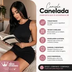 Camisola Canelada Feminina Pijama Conforto Linha Noite