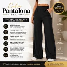 Calça Pantalona Canelado