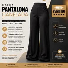 Calça Pantalona Canelada PROMOÇÃO