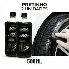 KIT 2 Pretinho Limpa Pneu automotivo KN 500ml Brilho iIntenso roda de carro moto caminhão