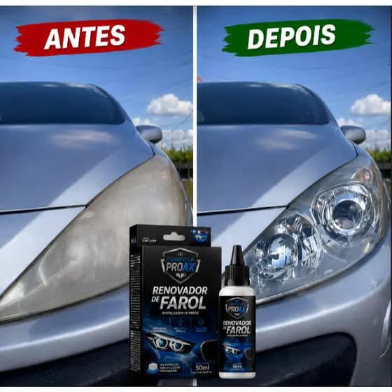 KIT 2 Restaurador De Farol Revitalizador Remove Fosco Amarelado PROAX Limpa Farol Sem Polir Lixar