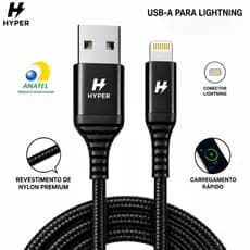 Cabo USB Lightning Hyper Carregamento Rápido iPhone Standard Reforçado - Envio Imediato