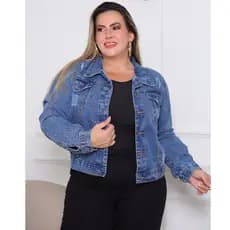 Jaqueta Jeans Feminina Plus Size G1 ao G4 100% Algodão Casual Inverno