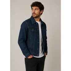 Jaqueta Jeans Masculina Slim Casual Básica Confortável Moderna Algodão