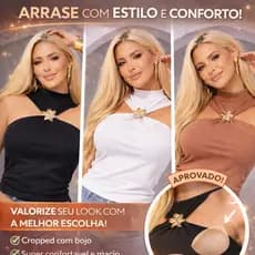 Blusa feminina com bojo elegante bLusinha cropped