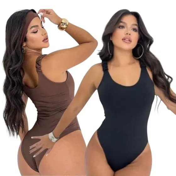 Kit 2 Body Feminino Com Bojo Forrado Regata Bori Maio Casual Verão