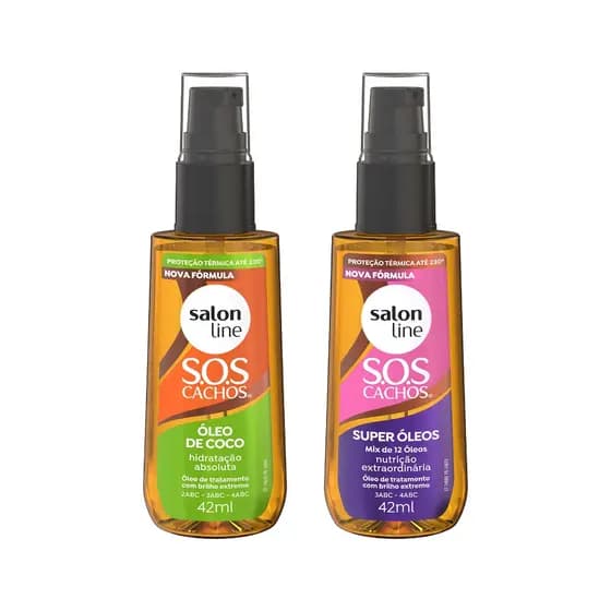 Kit SOS Cachos com Super Óleos e Óleo de Coco