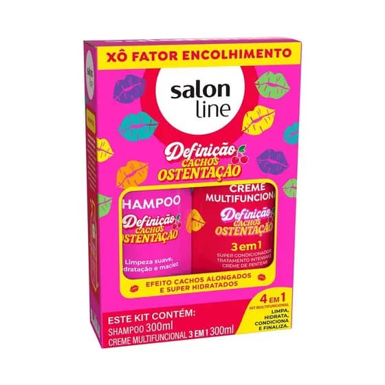 Kit Shampoo 300ml + Creme Multifuncional 300ml Cachos Ostentação