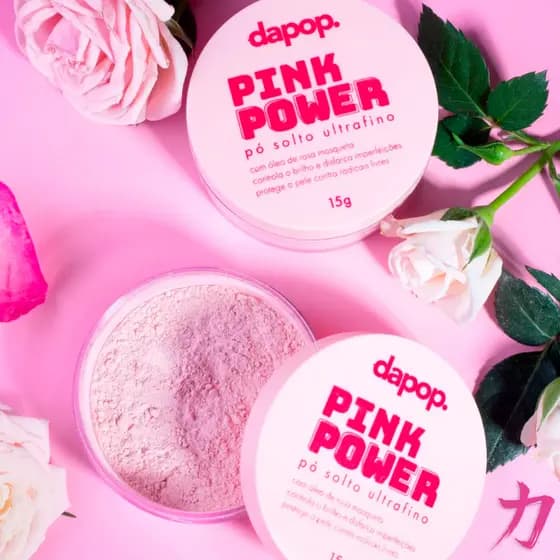 Pó Solto Ultrafino Pink Power Com Rosa Mosqueta - Dapop