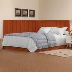 Conjunto Em L De Cabeceira E Lateral Estofada Para Cama Box Casal - Várias Cores