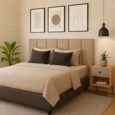 Cabeceira Premium Estofada Cama Box Casal 1.40 - Palha
