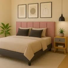 Cabeceira Estofada Suspensa Para Cama Box Casal 1.40 Rose