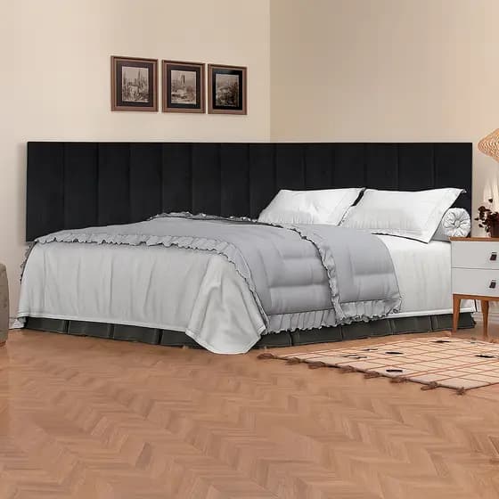 Conjunto Em L De Cabeceira Estofada Para Cama Box King - Várias Cores