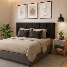Cabeceira Premium Estofada Para Cama Box Casal 1.40 Preto Corino